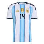 Argentina PALACIOS #14 Home World Cup 2026 Jersey White & Blue Men's