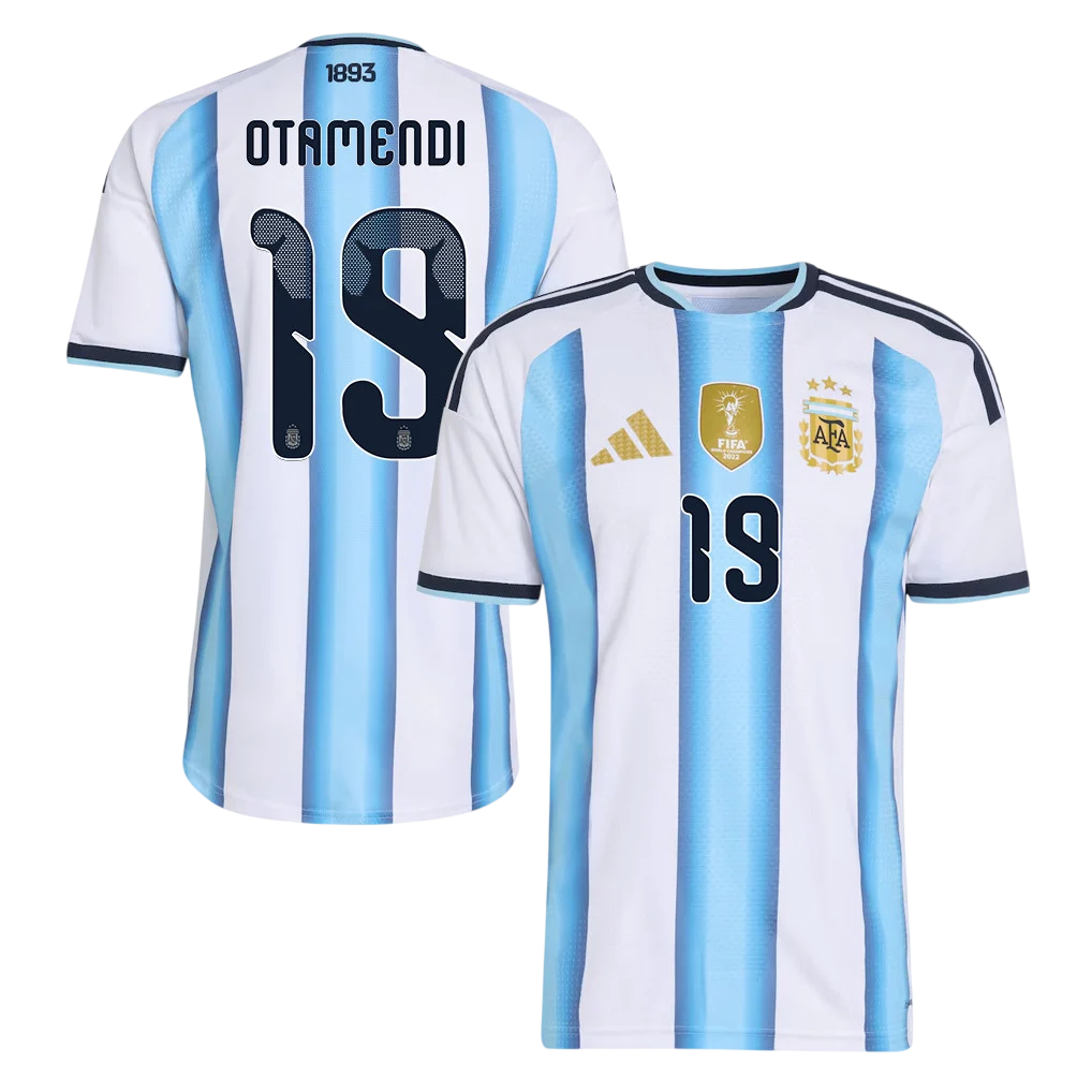 Argentina OTAMENDI #19 Home World Cup 2026 Jersey White & Blue Men's
