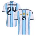 Argentina E. FERNÁNDEZ #24 Home World Cup 2026 Jersey White & Blue Men's
