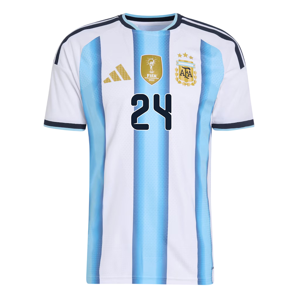 Argentina E. FERNÁNDEZ #24 Home World Cup 2026 Jersey White & Blue Men's