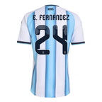 Argentina E. FERNÁNDEZ #24 Home World Cup 2026 Jersey White & Blue Men's