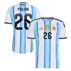 Argentina MOLINA #26 Home World Cup 2026 Jersey White & Blue Men's