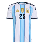 Argentina MOLINA #26 Home World Cup 2026 Jersey White & Blue Men's