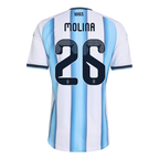 Argentina MOLINA #26 Home World Cup 2026 Jersey White & Blue Men's