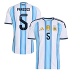 Argentina PAREDES #5 Home World Cup 2026 Jersey White & Blue Men's
