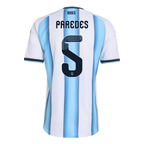 Argentina PAREDES #5 Home World Cup 2026 Jersey White & Blue Men's