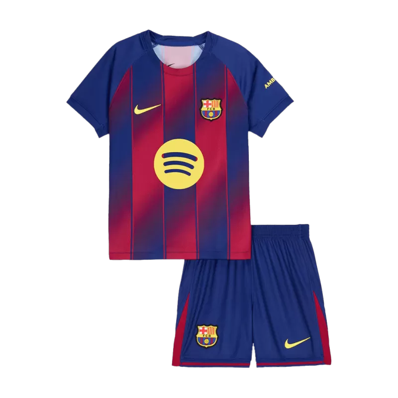 Barcelona Home 2025/26 Kit Red & Blue Kids
