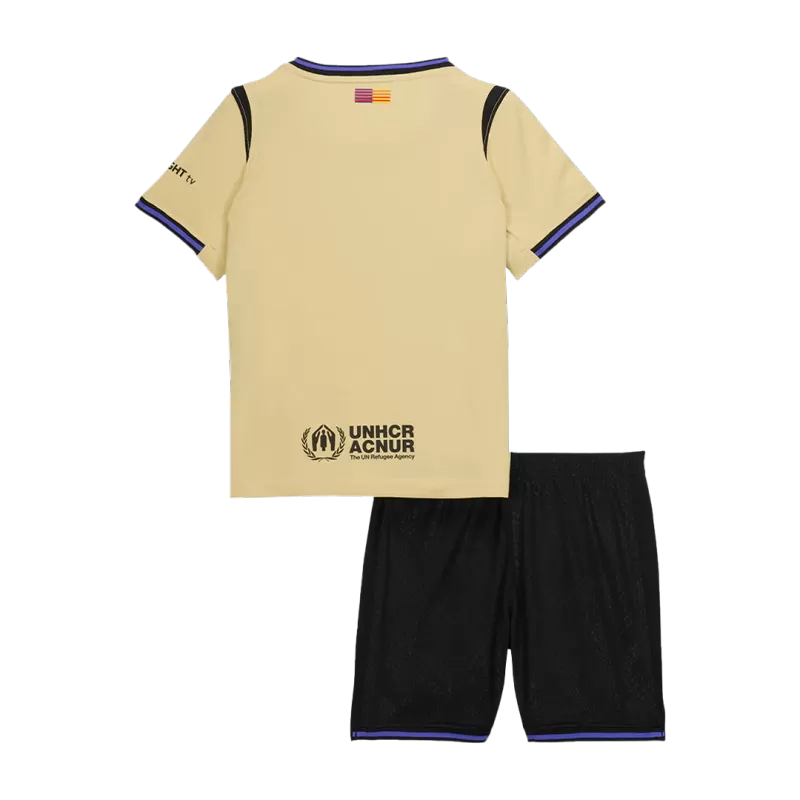 Barcelona Away 2025/26 Kit Beige Kids