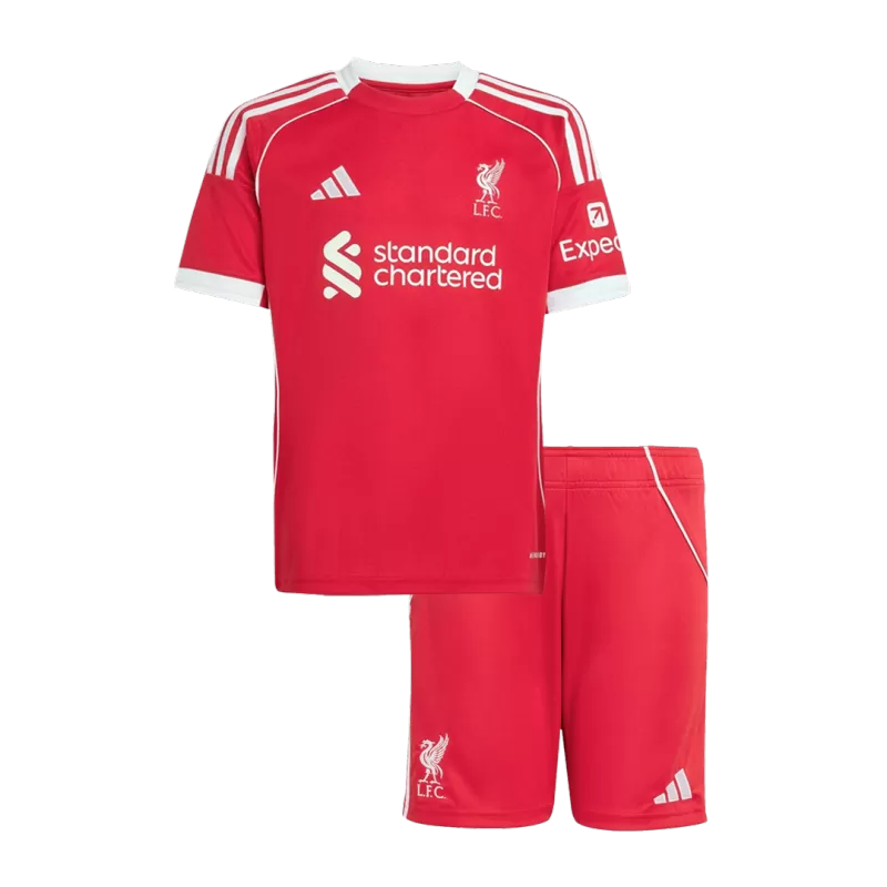 Liverpool Home 2025/26 Kit Red Kids