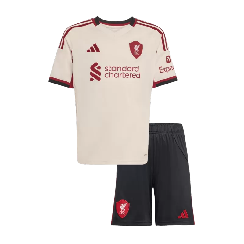 Liverpool Away 2025/26 Kit Beige Kids