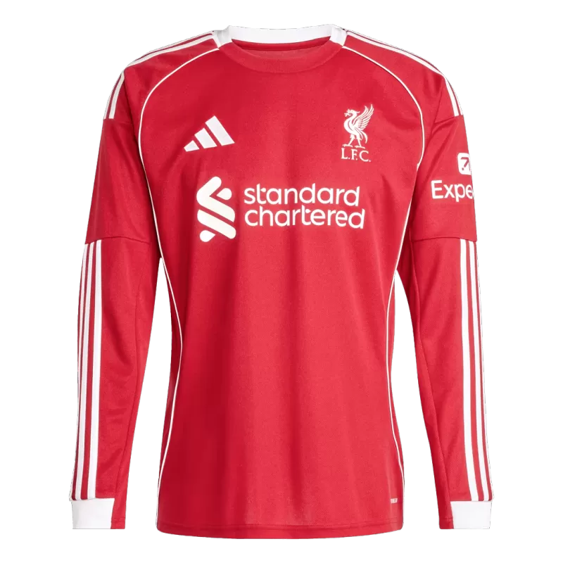 Liverpool Home 2025/26 Long Sleeve Jersey Red Men's