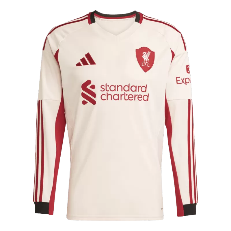 Liverpool Away 2025/26 Long Sleeve Jersey Beige Men's