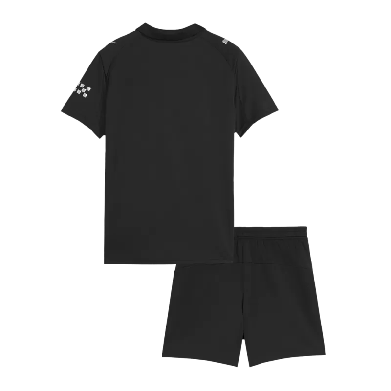 Man City Away 2025/26 Kit Black Kids