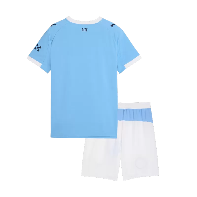 Man City Home 2025/26 Kit Light Blue Kids