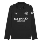 Man City Away 2025/26 Long Sleeve Jersey Black Men's