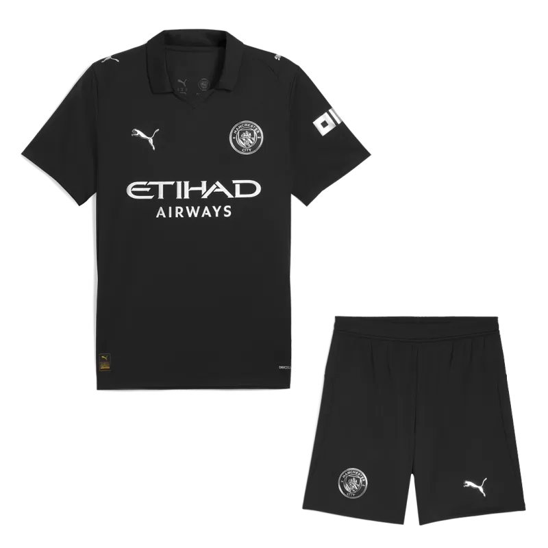 Man City Away 2025/26 Kit Black Men's