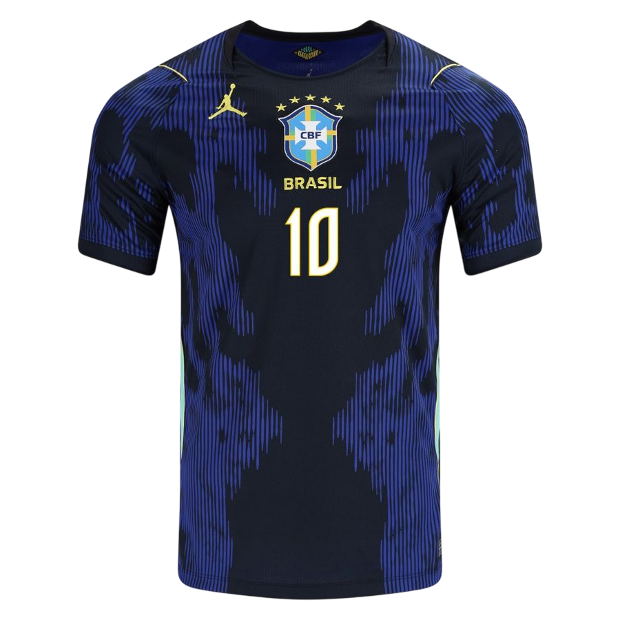 Brazil NEYMAR JR. #10 Away World Cup 2026 Jersey Player's Version Blue & Black Men's