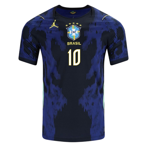 Brazil NEYMAR JR. #10 Away World Cup 2026 Jersey Player's Version Blue & Black Men's