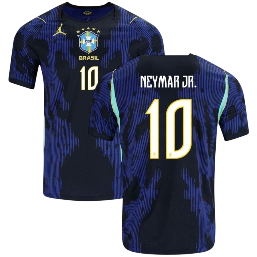 Brazil NEYMAR JR. #10 Away World Cup 2026 Jersey Blue & Black Men's