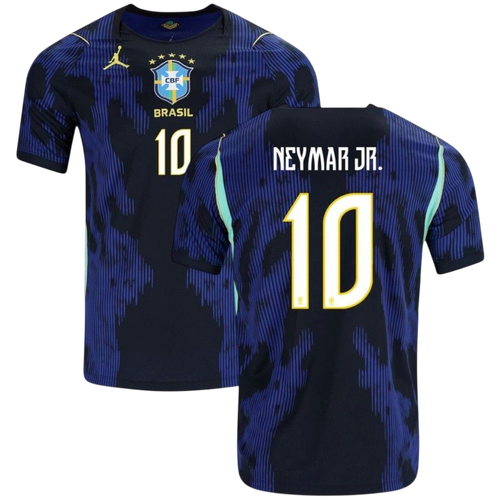 Brazil NEYMAR JR. #10 Away World Cup 2026 Jersey Blue & Black Men's