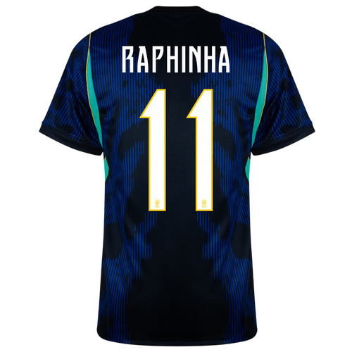 Brazil RAPHINA #11 Away World Cup 2026 Jersey Blue & Black Men's