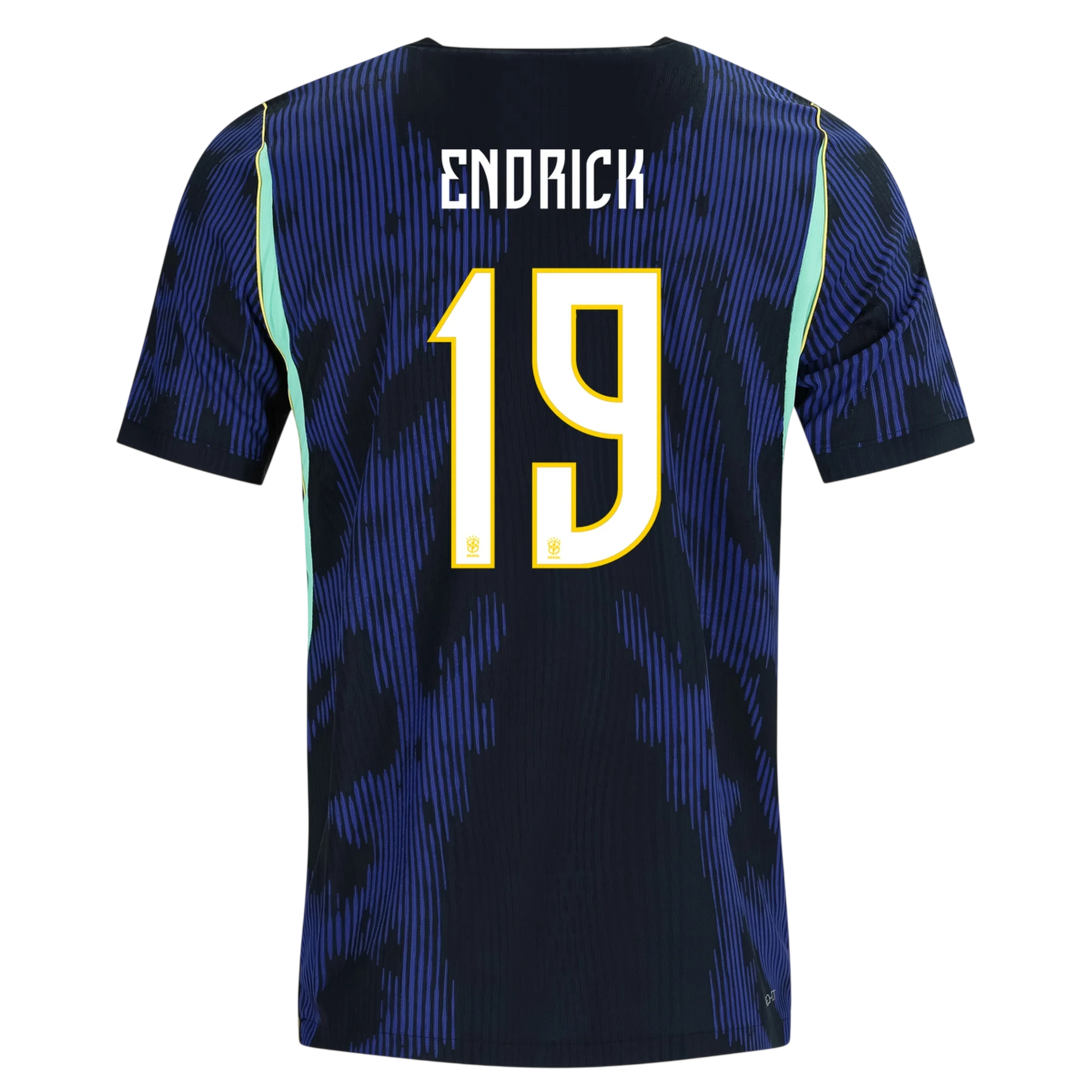 Brazil ENDRICK #19 Away World Cup 2026 Jersey Blue & Black Men's