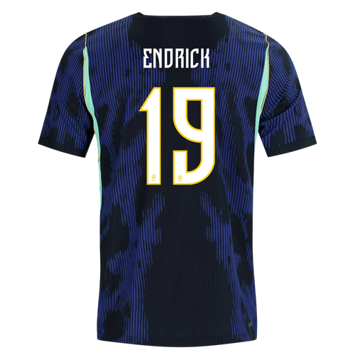 Brazil ENDRICK #19 Away World Cup 2026 Jersey Blue & Black Men's