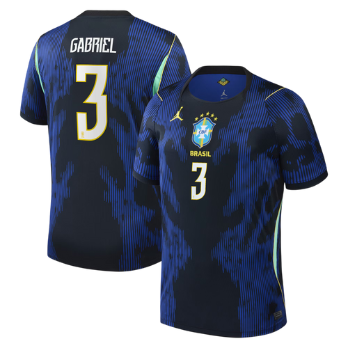 Brazil GABRIEL MALGALHÃES #3 Away World Cup 2026 Jersey Blue & Black Men's