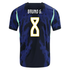 Brazil BRUNO GUIMARAES #8 Away World Cup 2026 Jersey Blue & Black Men's