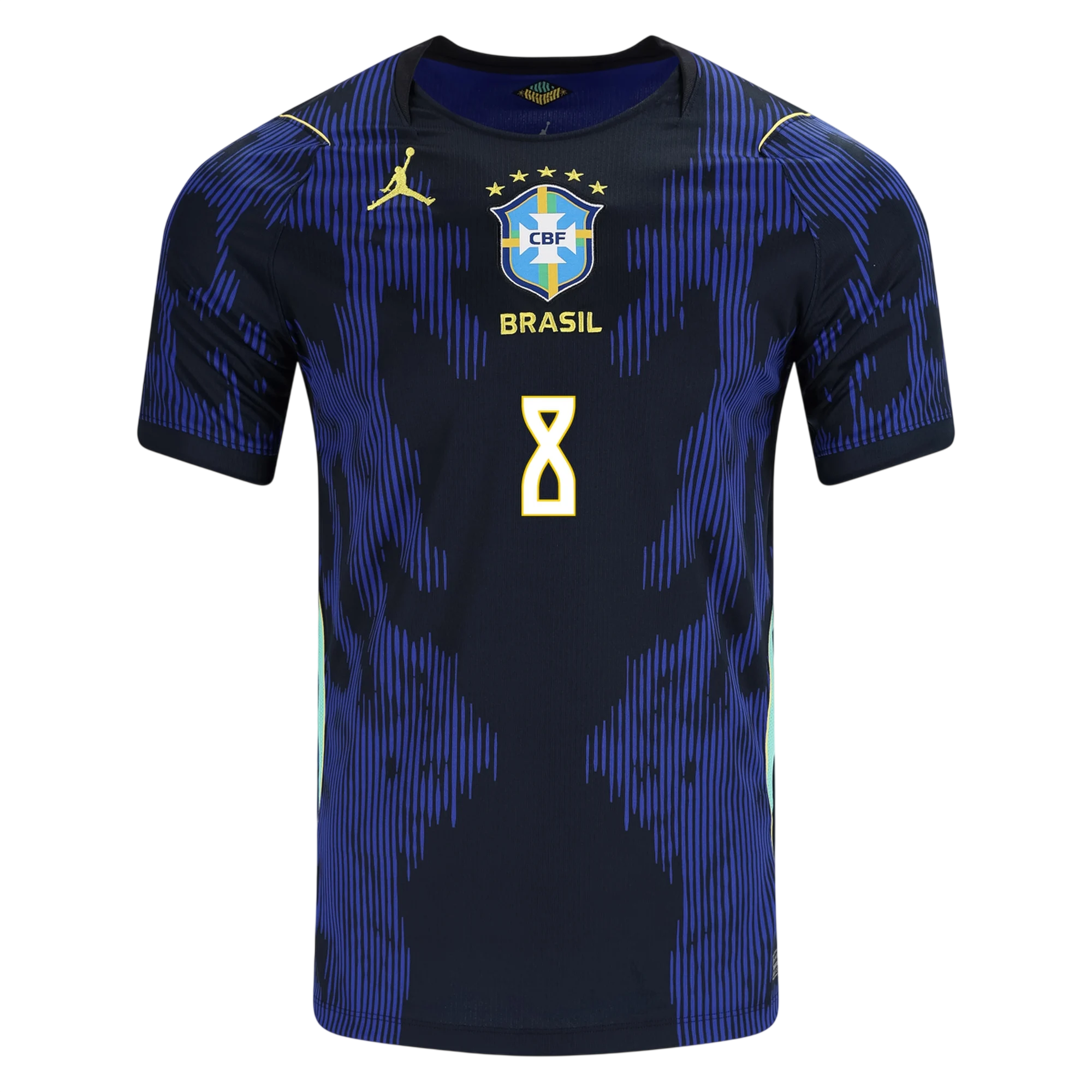 Brazil BRUNO GUIMARAES #8 Away World Cup 2026 Jersey Blue & Black Men's