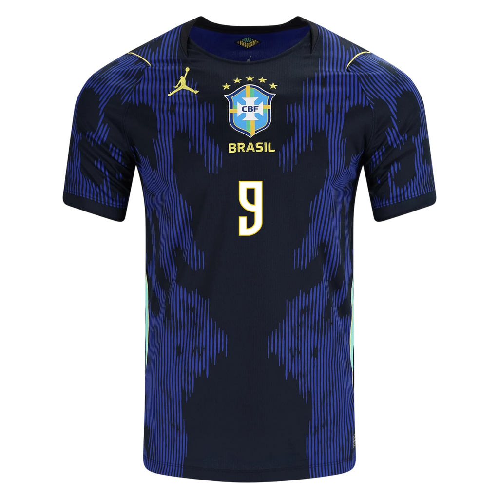 Brazil CUNHA #9 Away World Cup 2026 Jersey Blue & Black Men's