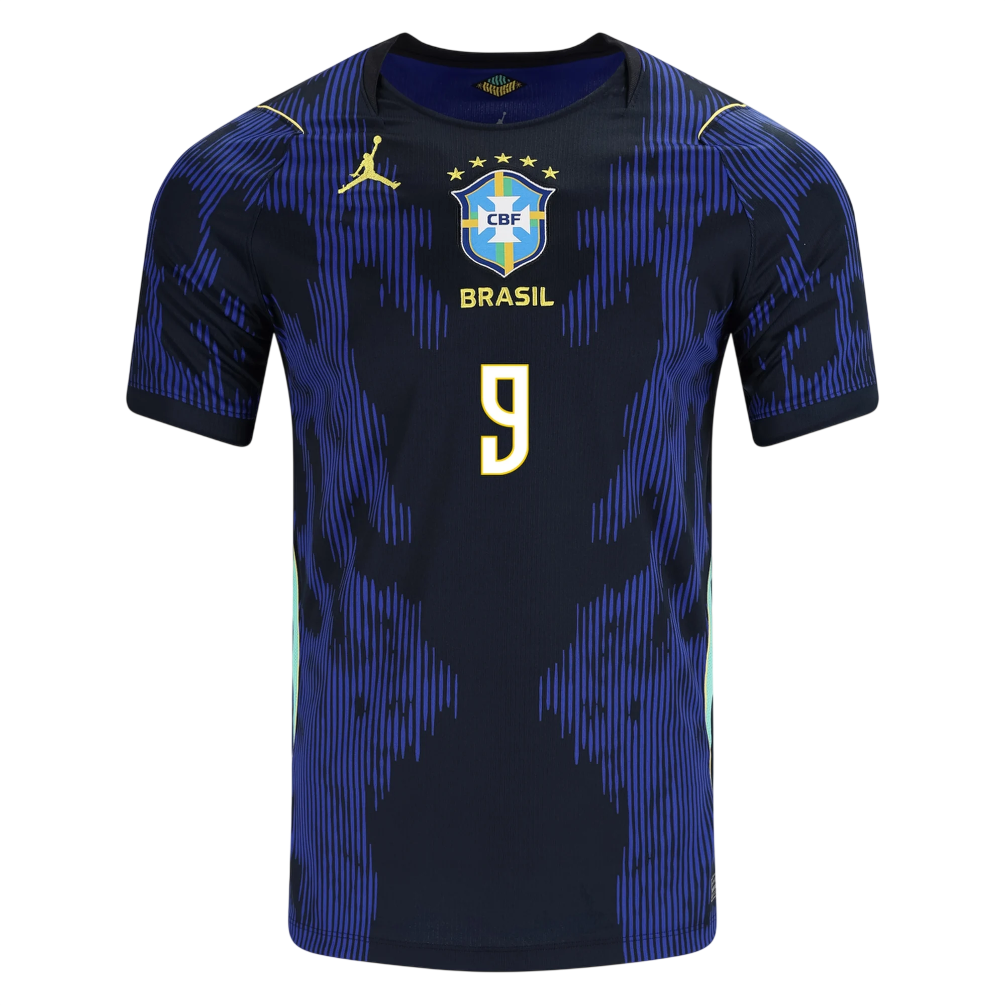 Brazil CUNHA #9 Away World Cup 2026 Jersey Blue & Black Men's