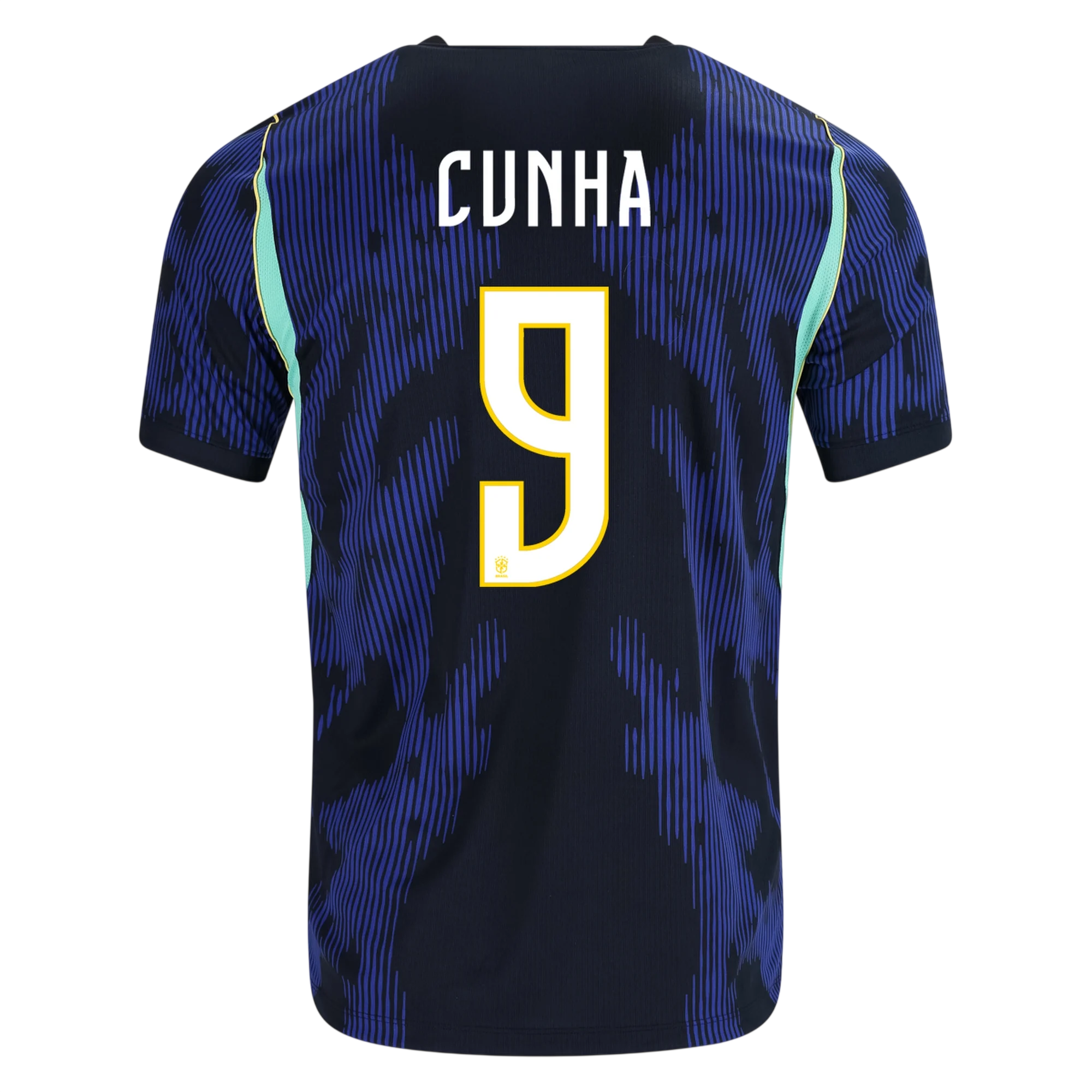 Brazil CUNHA #9 Away World Cup 2026 Jersey Blue & Black Men's