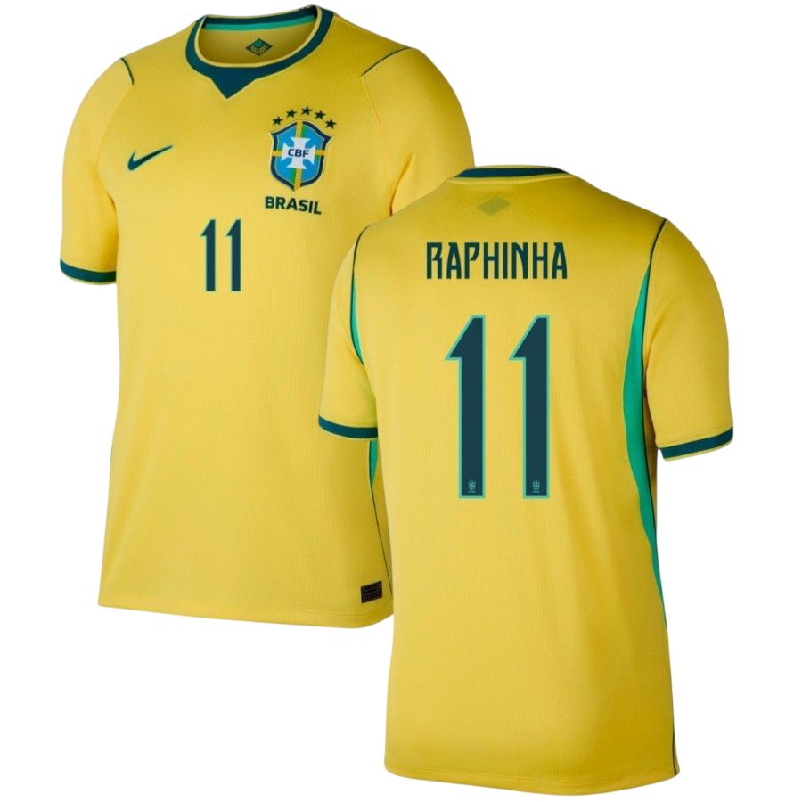 Brazil RAPHINHA #11 Home World Cup 2026 Jersey Yellow Men's