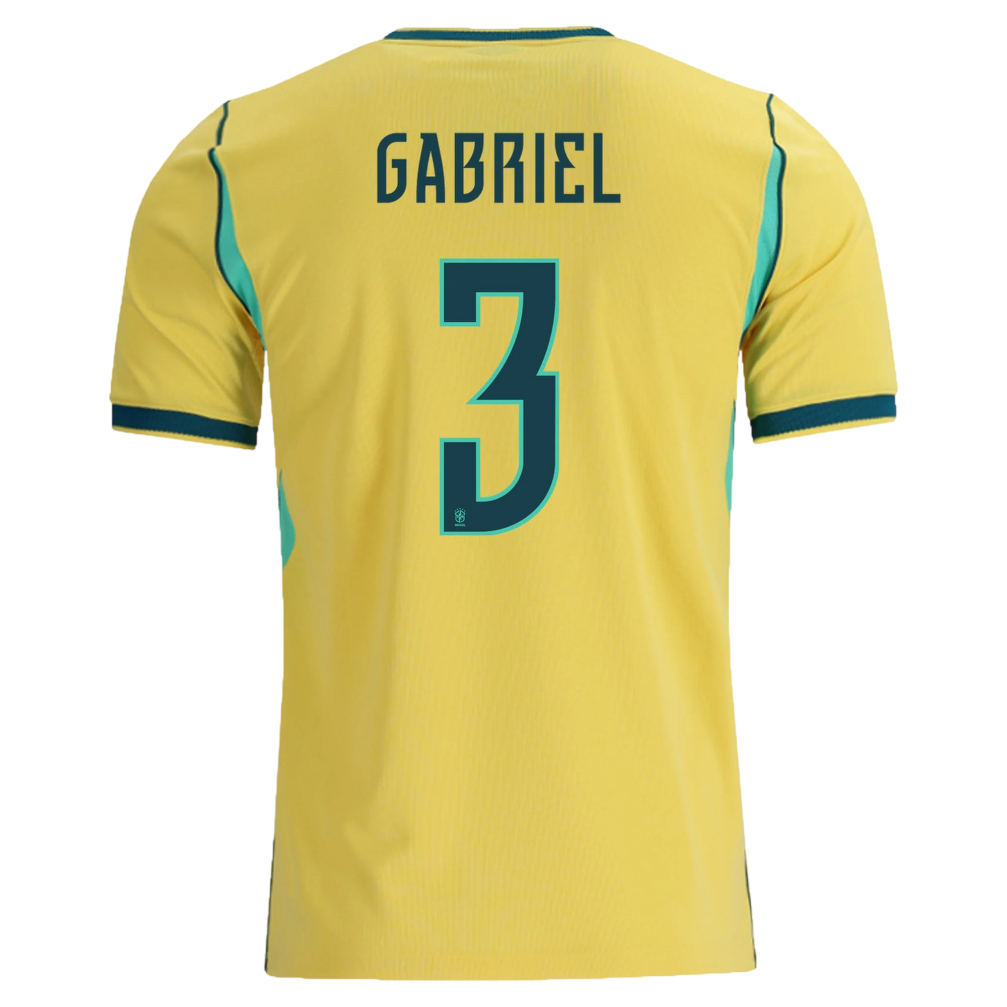 Brazil GABRIEL #3 Home World Cup 2026 Jersey Yellow Men's