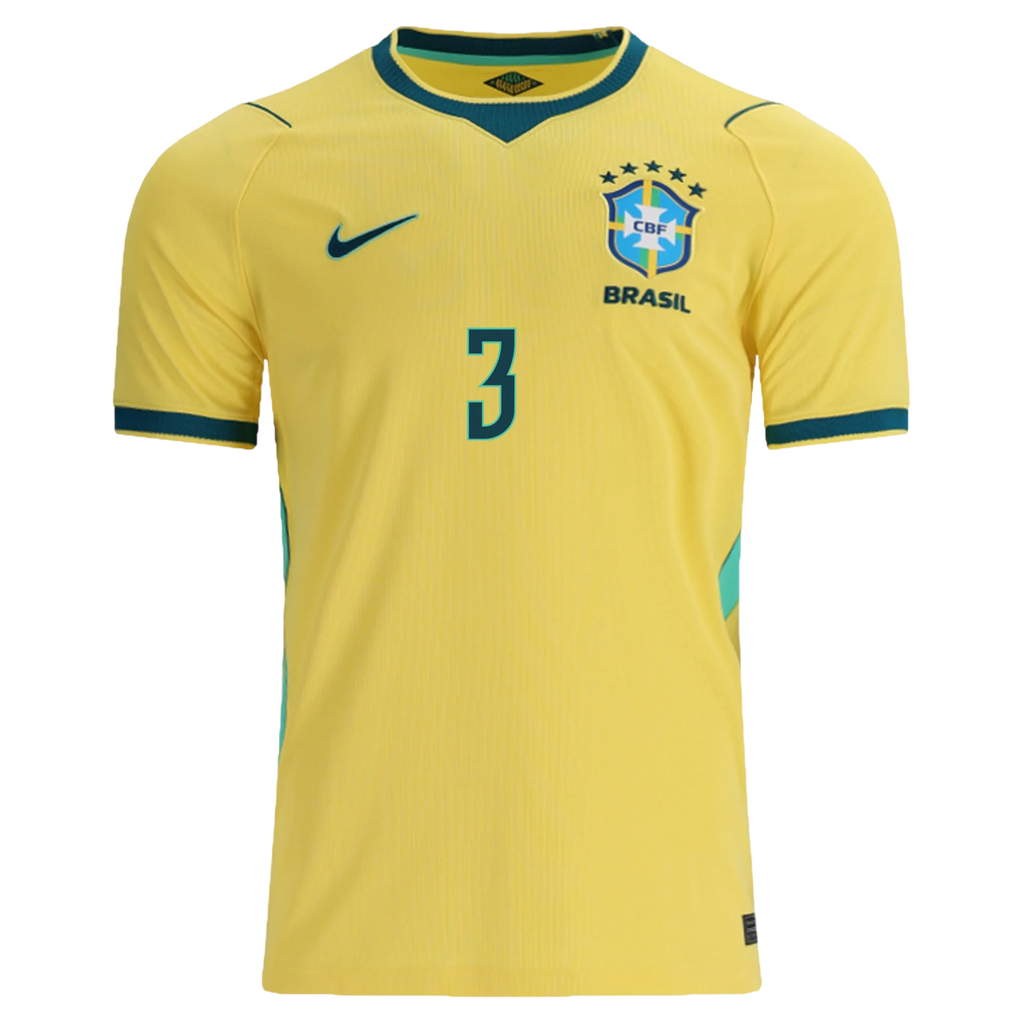 Brazil GABRIEL #3 Home World Cup 2026 Jersey Yellow Men's