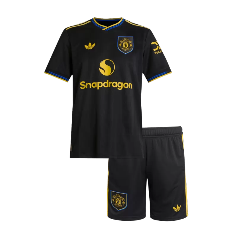 Manchester United Third 2025/26 Kit Black Kids