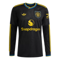 Manchester United Third 2025/26 Long Sleeve Jersey Black Men's