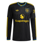 Manchester United Third 2025/26 Long Sleeve Jersey Black Men's