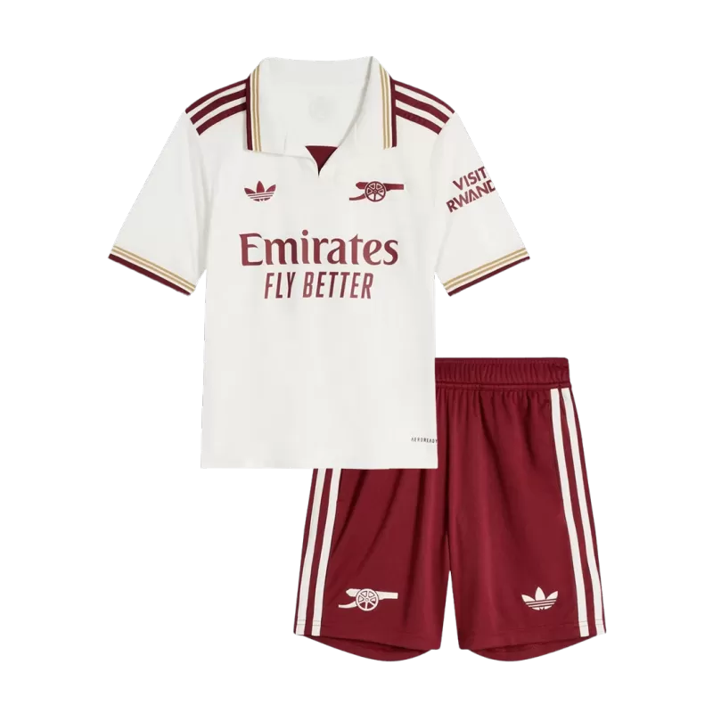 Arsenal Third 2025/26 Kit White Kids