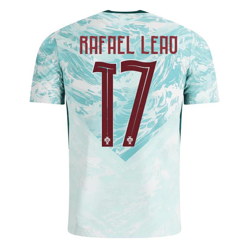 Portugal RAFAEL LEÃO #17 Away World Cup 2026 Jersey White & Blue Men's