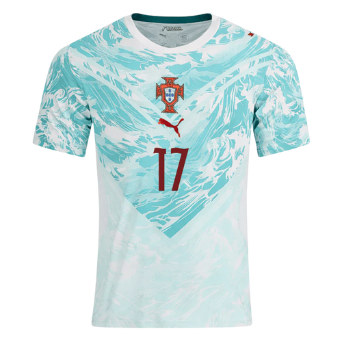 Portugal RAFAEL LEÃO #17 Away World Cup 2026 Jersey White & Blue Men's