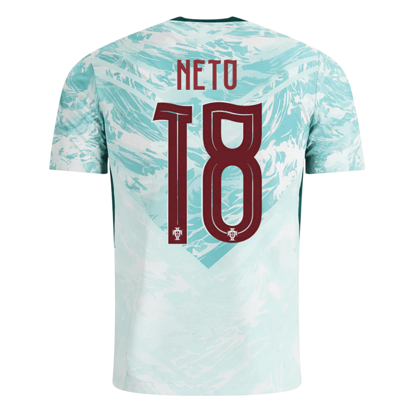 Portugal PEDRO NETO #18 Away World Cup 2026 Jersey White & Blue Men's