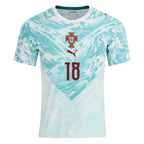 Portugal PEDRO NETO #18 Away World Cup 2026 Jersey White & Blue Men's