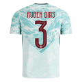 Portugal RÚBEN DIAS #3 Away World Cup 2026 Jersey White & Blue Men's
