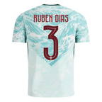 Portugal RÚBEN DIAS #3 Away World Cup 2026 Jersey White & Blue Men's