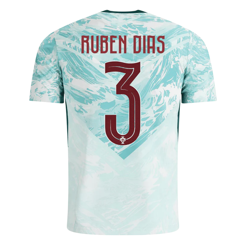 Portugal RÚBEN DIAS #3 Away World Cup 2026 Jersey White & Blue Men's
