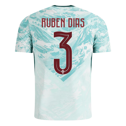 Portugal RÚBEN DIAS #3 Away World Cup 2026 Jersey White & Blue Men's