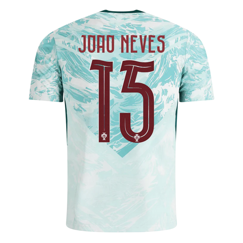 Portugal JOAO NEVES #15 Away World Cup 2026 Jersey White & Blue Men's
