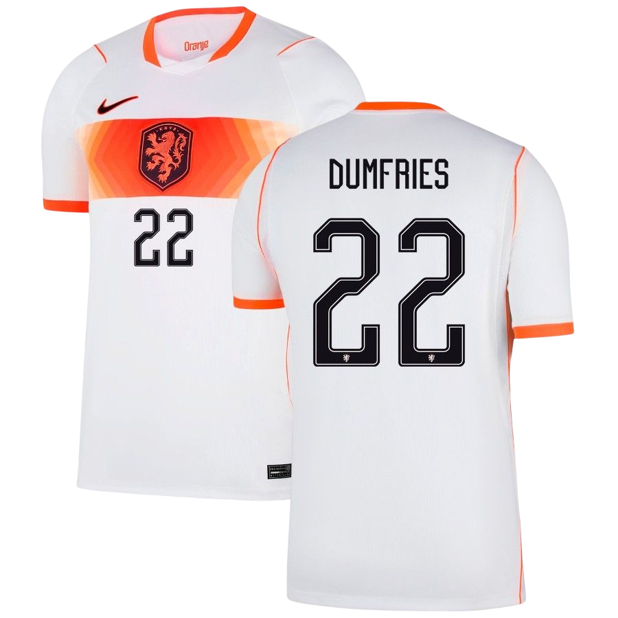 Netherlands DUMFRIES #22 Away World Cup 2026 Jersey White Men's